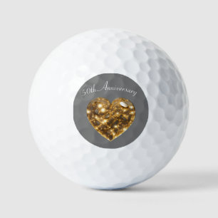 Golden Wedding Anniversary Golf Balls