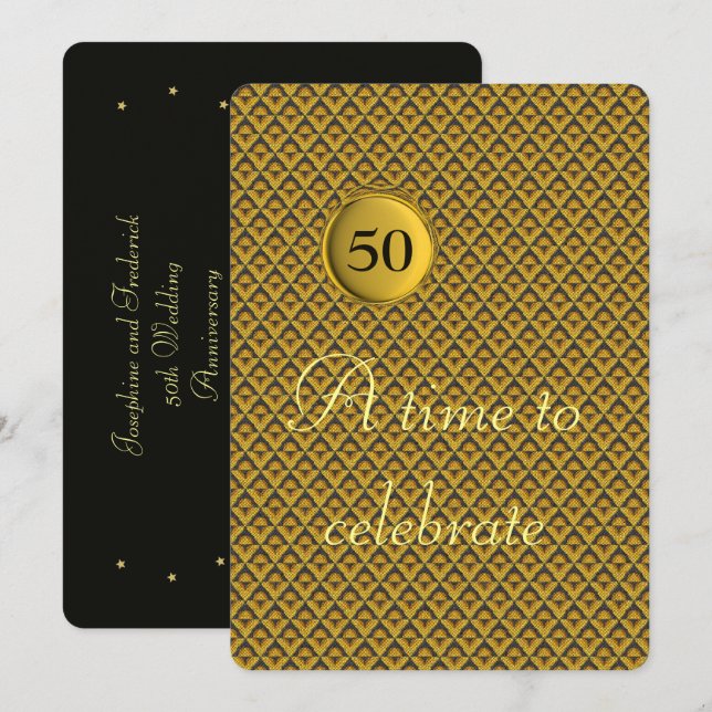 Golden Wedding Anniversary Invitation (Front/Back)