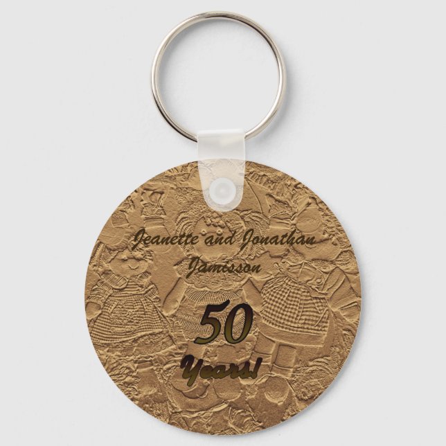 Golden Wedding Anniversary Key Chain Dolls (Front)