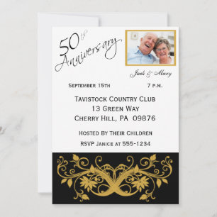Golden Wedding Anniversary Party Invitations