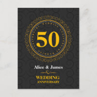 Golden “wedding anniversary” personalized