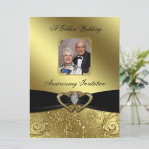 Golden Wedding Anniversary Photo Invitation