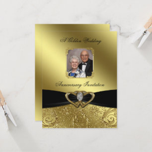 Golden Wedding Anniversary Photo Invitation