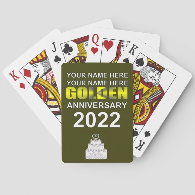 Golden wedding anniversary playing cards (Back)