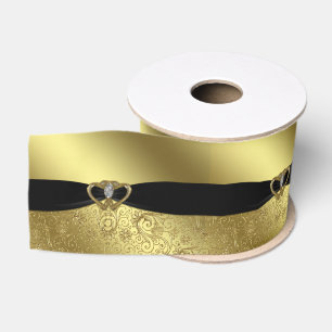 Golden Wedding Anniversary Ribbon Grosgrain Ribbon