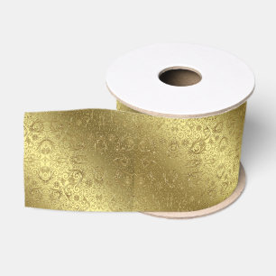 Golden Wedding Anniversary Ribbon Grosgrain Ribbon