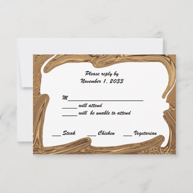 Golden Wedding Anniversary RSVP Cards Gold (Back)