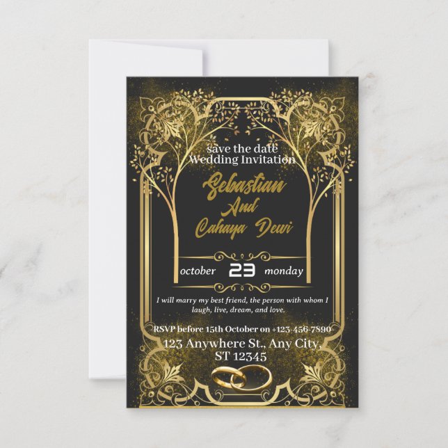 Golden Wedding Invitation (Front)