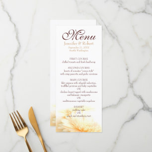 Golden Wedding Menu Card
