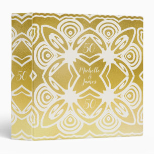 Golden Wedding Personalized Art Deco Photo Album Binder