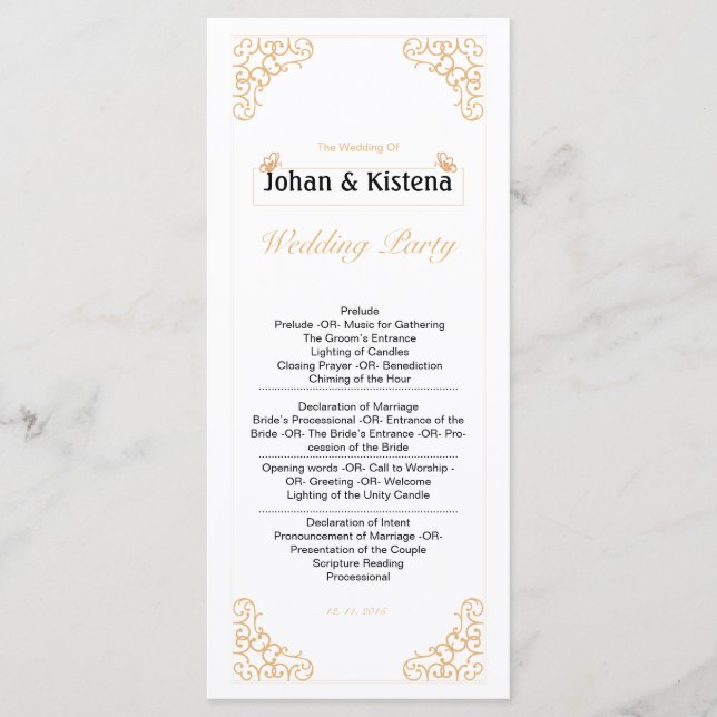 Golden Wedding Program (Front)