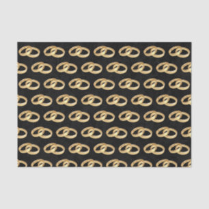 Golden Wedding Rings Joined Together Tissue Paper