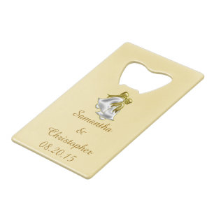 Golden Wedding Wallet Bottle Opener