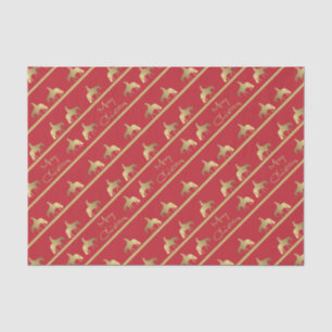 Golden Western Pleasure Horse Red Christmas Tissue Paper