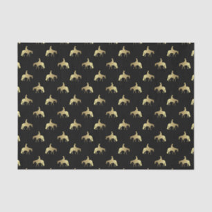 Golden Western Pleasure Horses on Black Tissue Paper