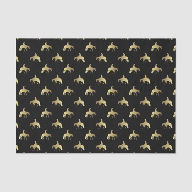 Golden Western Pleasure Horses on Black Tissue Paper (Front)