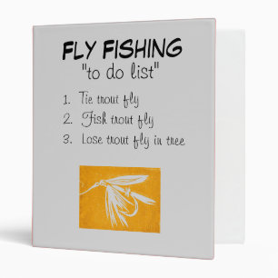 "Golden Wet Fly-To Do List" Fly Fishing Journal Binder