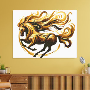 Golden Whirlwind – Regal Horse in Motion Canvas Print