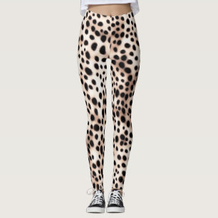 Golden White Dalmation Spots: Animal Pet Fur Leggings