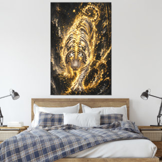 Golden White Tiger Power Spirit Canvas Print