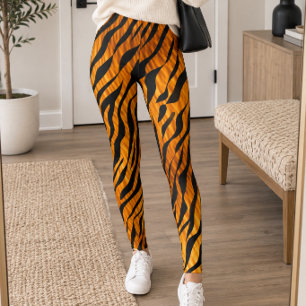 Golden Wild Tiger Stripe Leggings