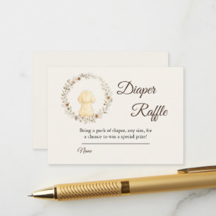 Golden Wildflower Baby Shower Diaper Raffle Enclosure Card