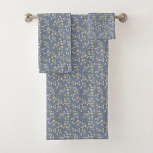 Golden Wildflower on Slate Bath Towel Set