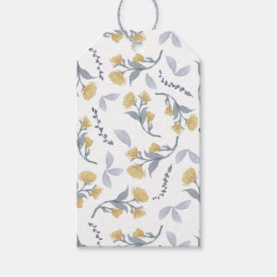 Golden Wildflower Pattern Gift Tags
