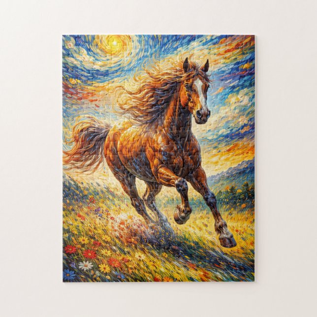 Golden Wind Horse Jigsaw Puzzle (Vertical)