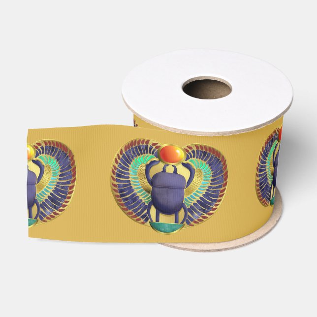 Golden Winged Scarab Grosgrain Ribbon (Spool)