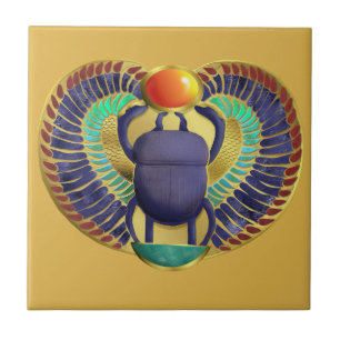 Golden Winged Scarab Tile
