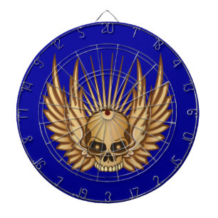 Golden Winged Skull Dartboard