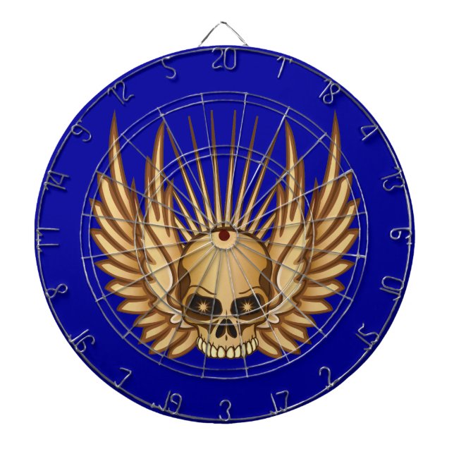 Golden Winged Skull Dartboard (Front)