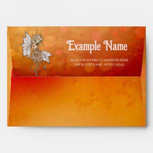 Golden wings and blooming dreams,the magical fairy envelope