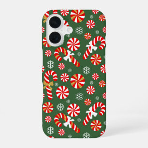Golden Winter Sweet Snowfall Candy Cane iPhone 16 Case