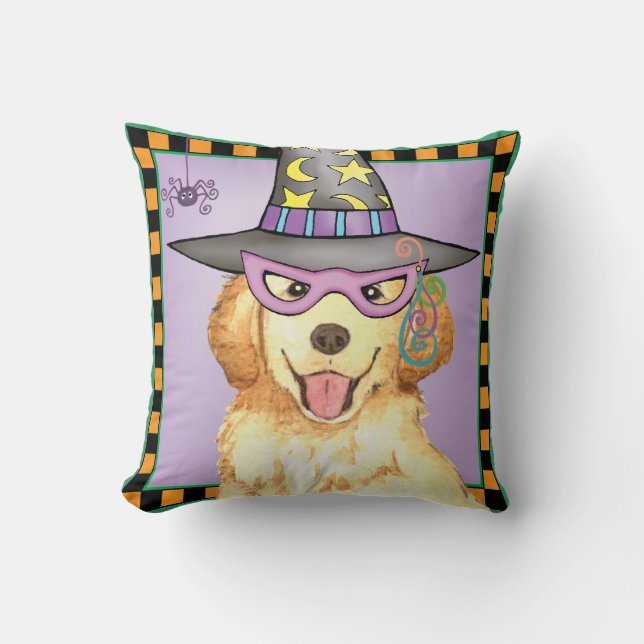 Golden Witch Throw Pillow (Front)