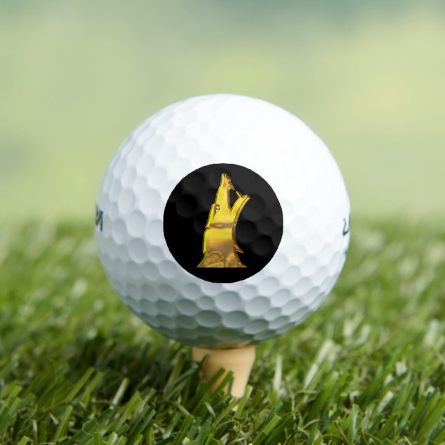 Golden Wolf Head black Wilson Ultra golf balls 12 (Insitu Tee)