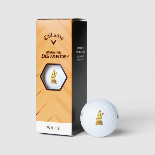 Golden Wolf Head Callaway Warbird golf balls 3 pk (Packaging)