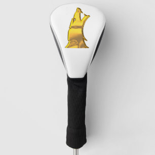 Golden Wolf Head golf club driver cover