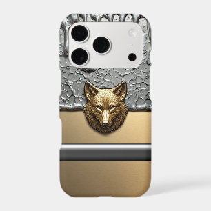 Golden Wolf Relief With Metal Drip Effect 🐺