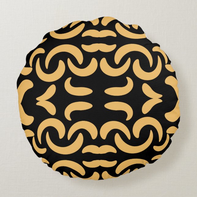 Golden Worm Round Pillow (Back)