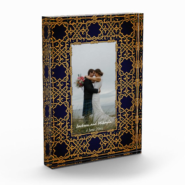 Golden Woven Celtic Knot  Frame Photo Block (Left)