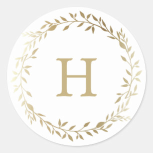 Golden Wreath Holiday Stickers