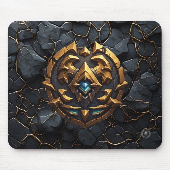 Golden Wyrm Dragon Gaming Mouse Pad (Front)