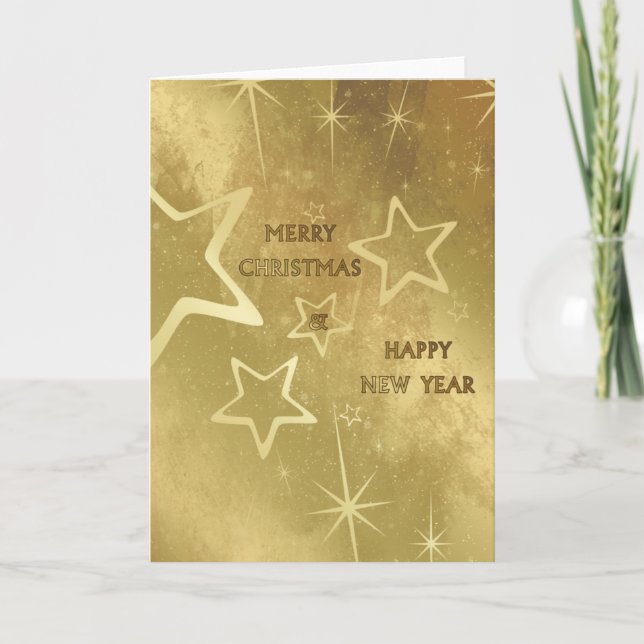 Golden Xmas Holiday Card (Front)