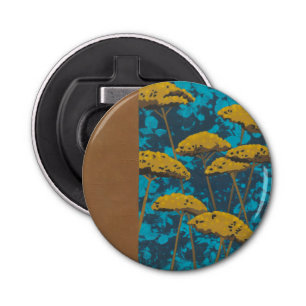 Golden Yarrow Garden with Blue Background Bottle Opener