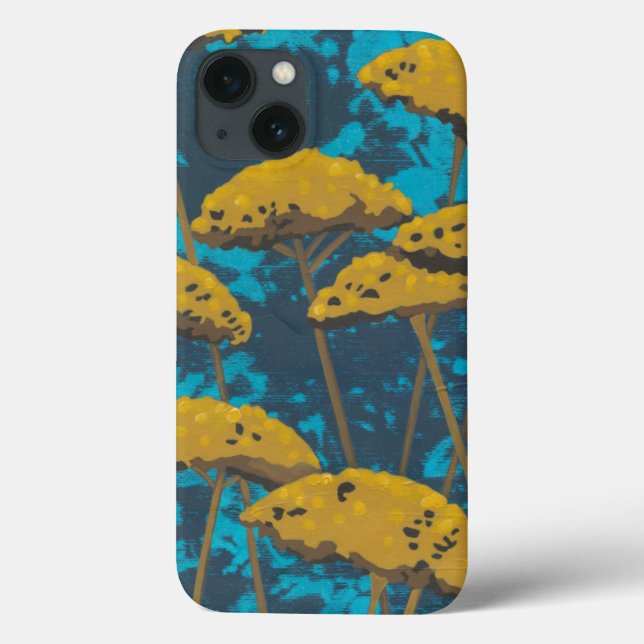 Golden Yarrow Garden with Blue Background Case-Mate iPhone Case (Back)
