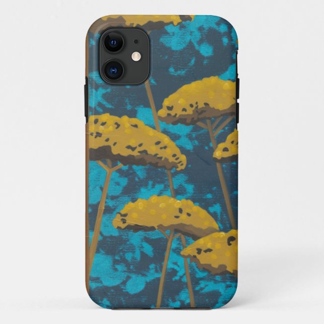 Golden Yarrow Garden with Blue Background Case-Mate iPhone Case (Back)