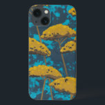 Golden Yarrow Garden with Blue Background iPhone 13 Case<br><div class="desc">Golden yarrow flowers punctuate this beautiful garden scene. The blue background also holds a hint of leaves scattered throughout. It’s like looking at a Magic Eye photo except much more fun!</div>