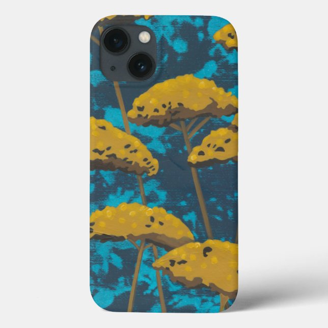 Golden Yarrow Garden with Blue Background Case-Mate iPhone Case (Back)